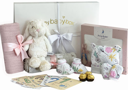 Deluxe Bunny First Wardrobe Layette Set Boy Gift Hamper